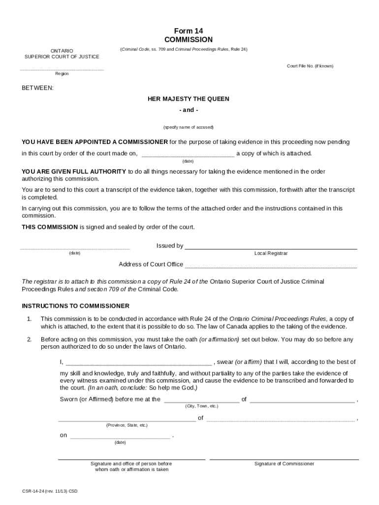 CSR1424 Ontario Court s ontariocourts on Doc Template pdfFiller