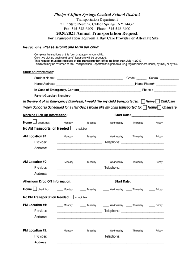 Fillable Online PhelpsClifton Springs Central School District
