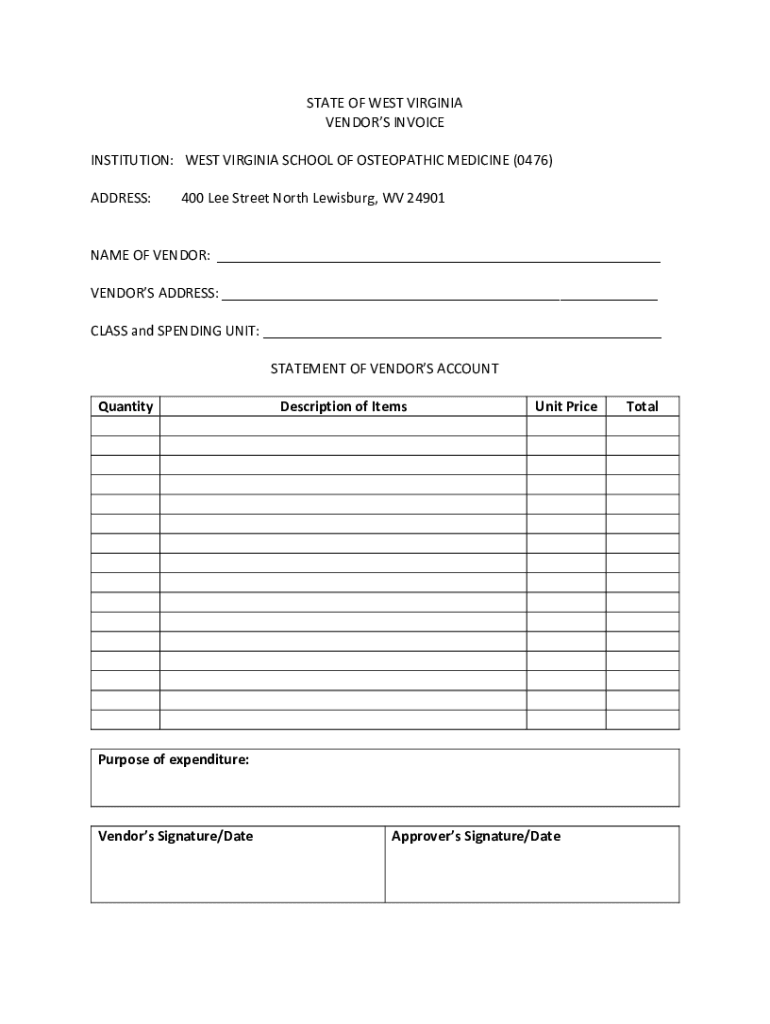 Fillable Online STATE OF WEST VIRGINIA INSTITUTION WEST VIRGINIA