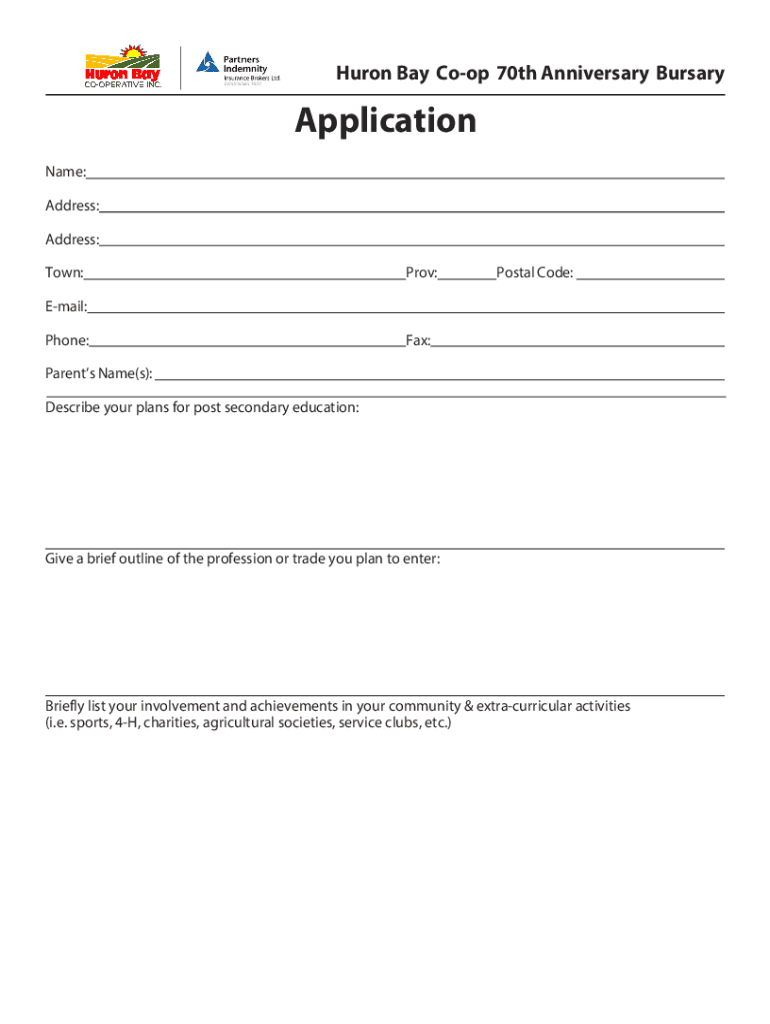 Fillable Online Huron Bay cooperative inc. Farm Supply coop serving