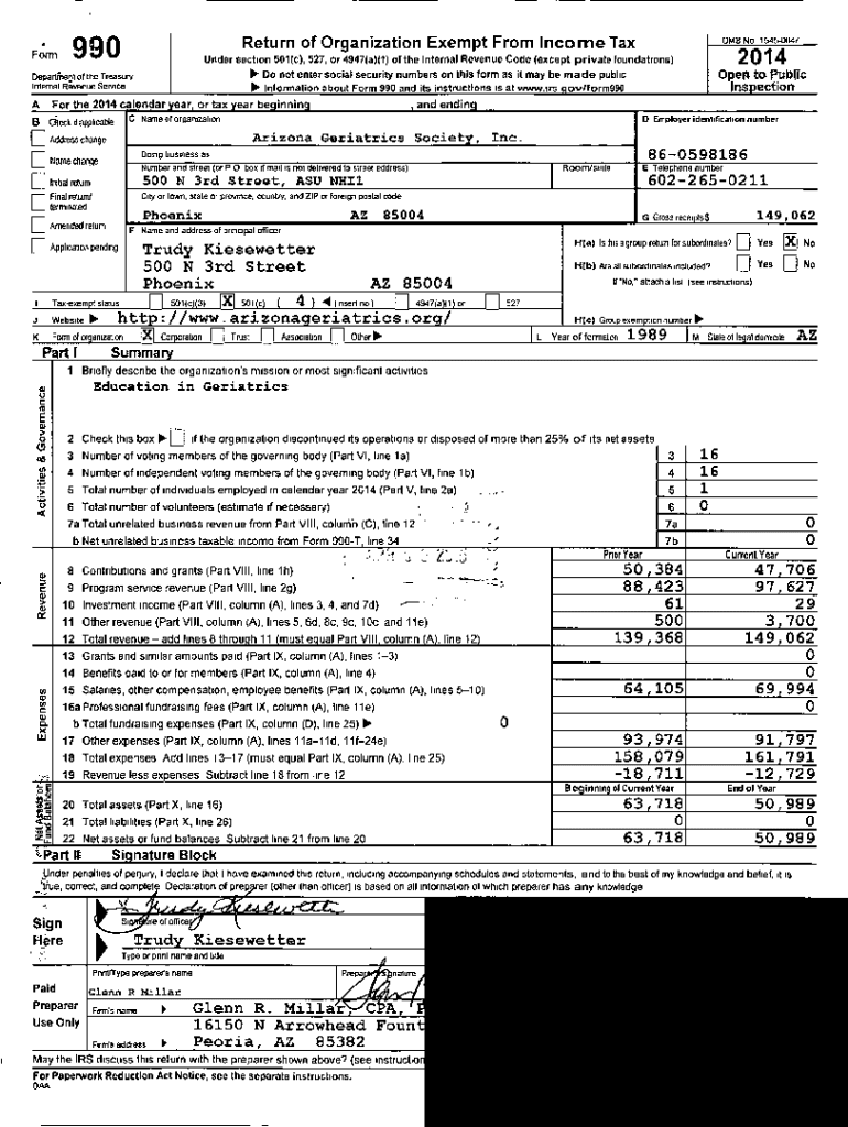 Fillable Online Exempt Organization Annual Filing Requirements Overview