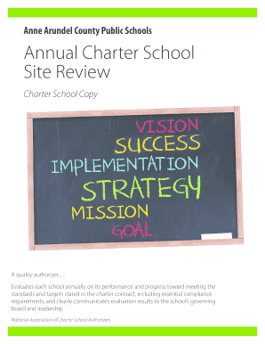 Fillable Online aacps Annual Charter School Site Review - Anne Arundel
