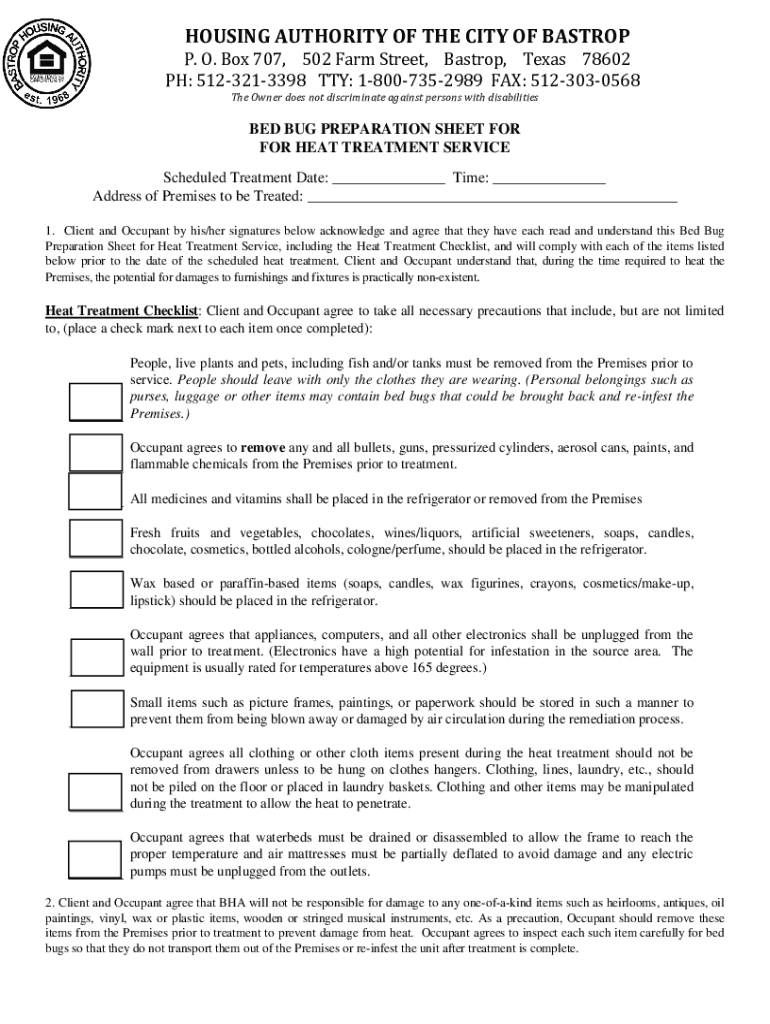 Fillable Online BASTROP HOUSING AUTHORITY RESIDENTIAL LEASE AGREEMENT