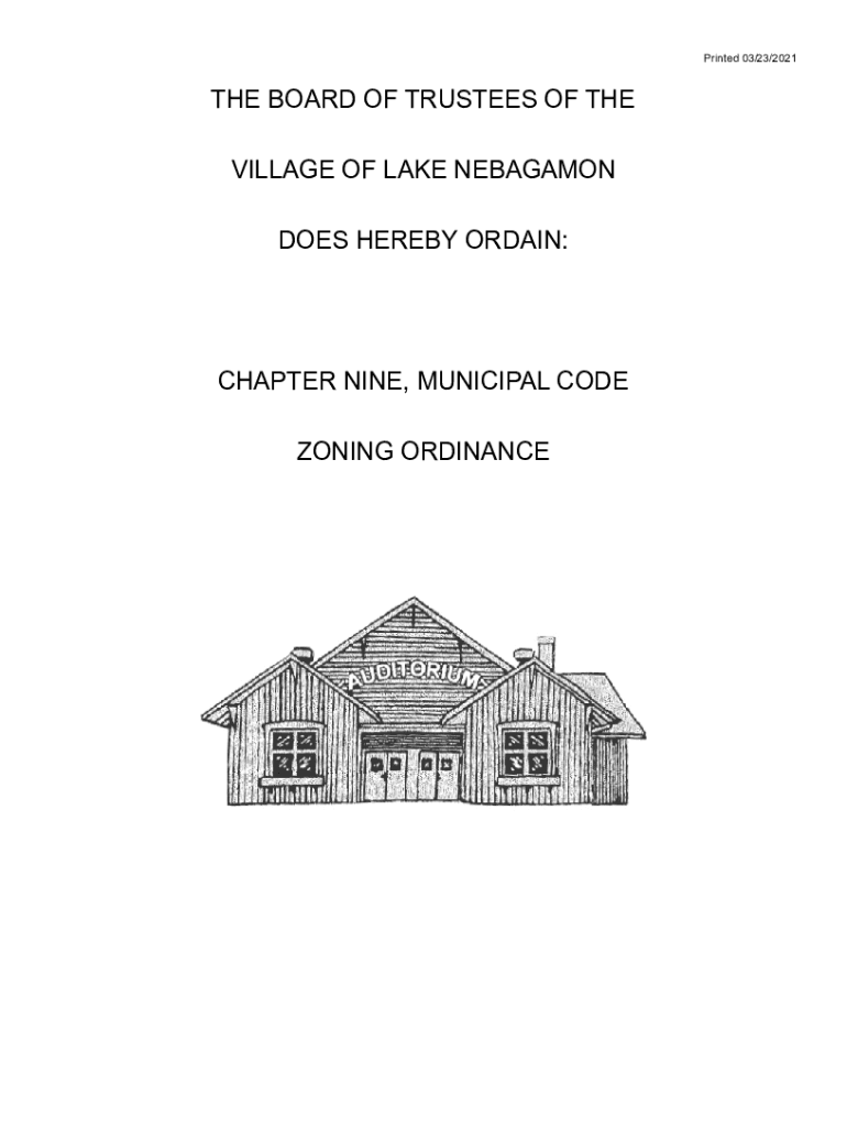 Fillable Online VILLAGE OF LAKE NEBAGAMON Fax Email Print pdfFiller