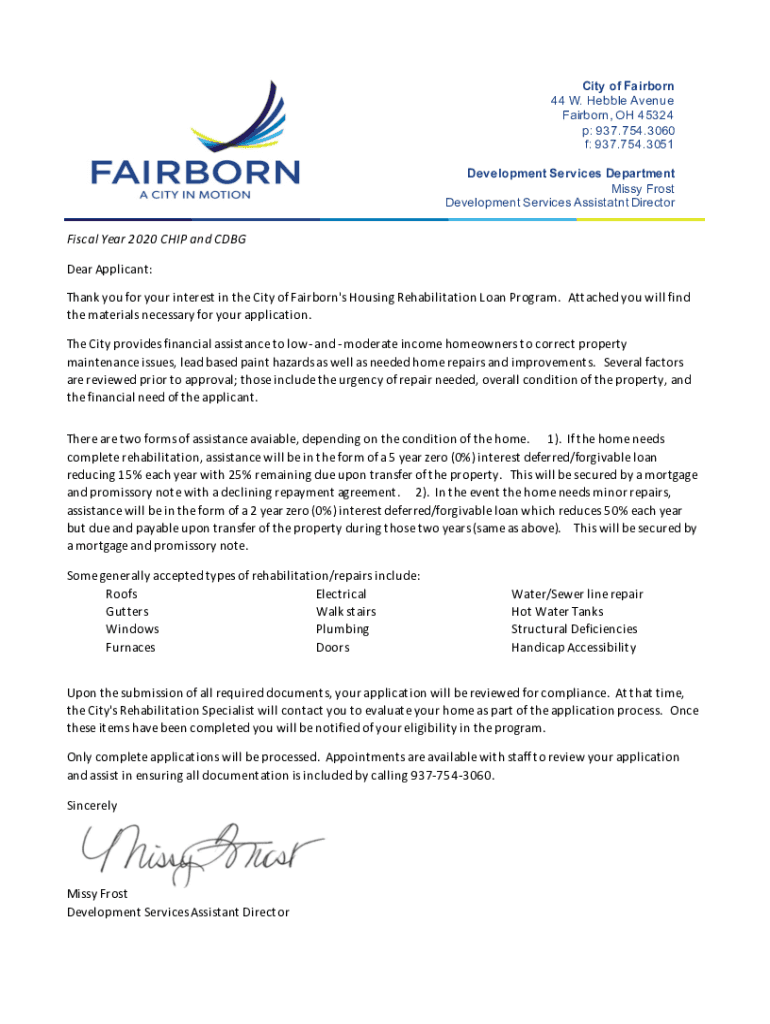 Fillable Online Fillable Online Development Services to Fairborn Fax Email Print