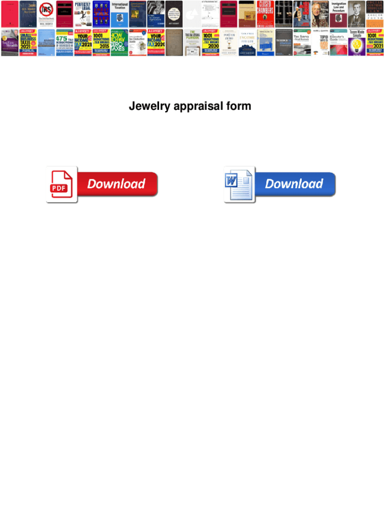 Fillable Online Jewelry appraisal form pdf. Jewelry appraisal form pdf Fax Email Print pdfFiller