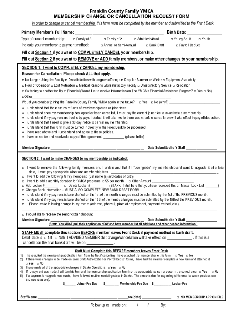 Fillable Online How to Cancel a YMCA Membership 7 Steps (with Pictures