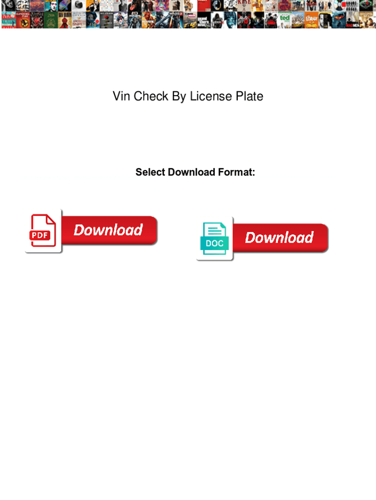 Fillable Online Vin Check By License Plate. Vin Check By License Plate