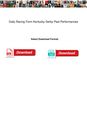 Fillable Online Daily Racing Form Kentucky Derby Past Performances
