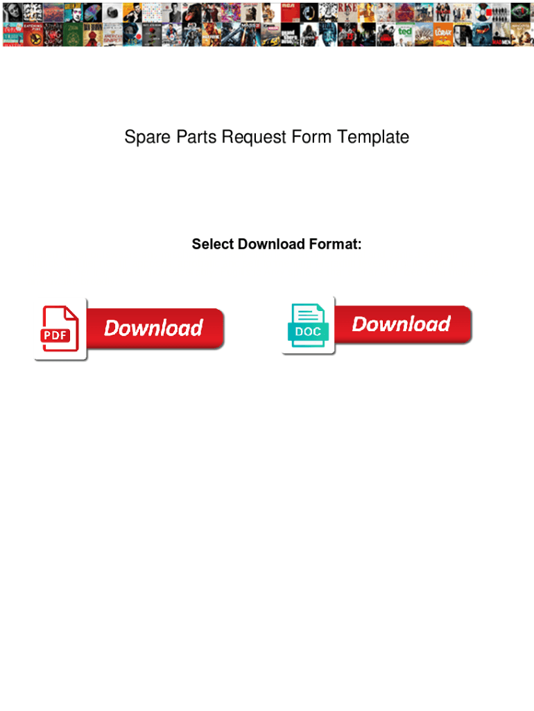 Fillable Online Spare Parts Request Form Template. Spare Parts Request