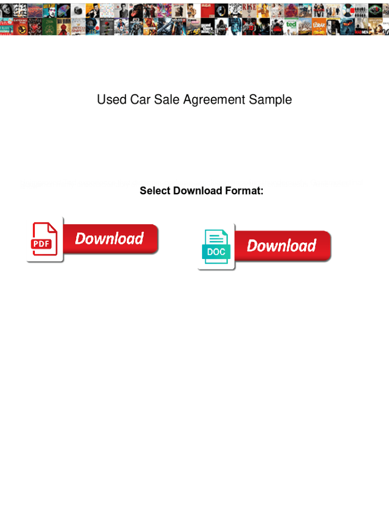 Fillable Online Used Car Sale Agreement Sample. Used Car Sale Agreement