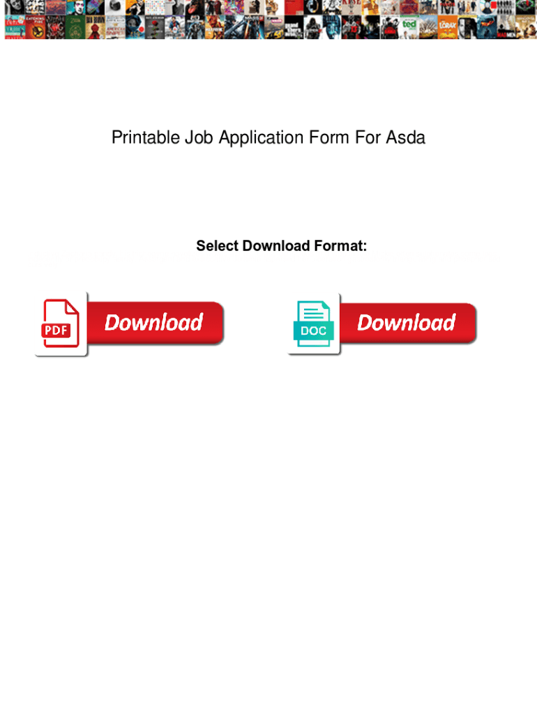 Fillable Online Printable Job Application Form For Asda. Printable Job