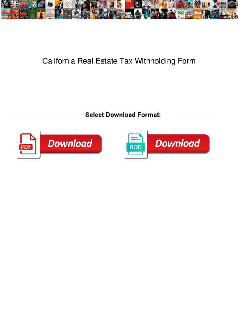 Fillable Online California Real Estate Tax Withholding Form. California