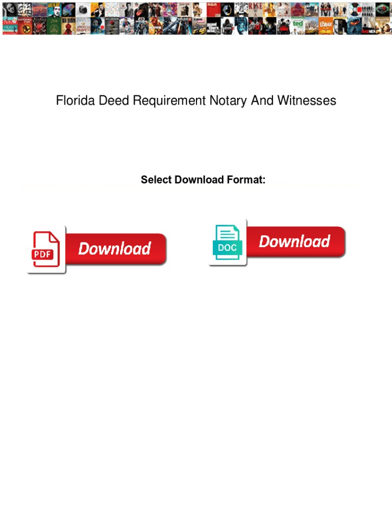Fillable Online Florida Deed Requirement Notary And Witnesses. Florida