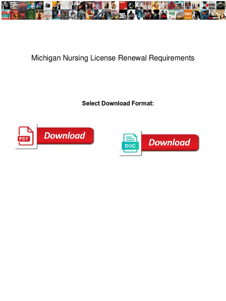 Fillable Online Michigan Nursing License Renewal Requirements. Michigan