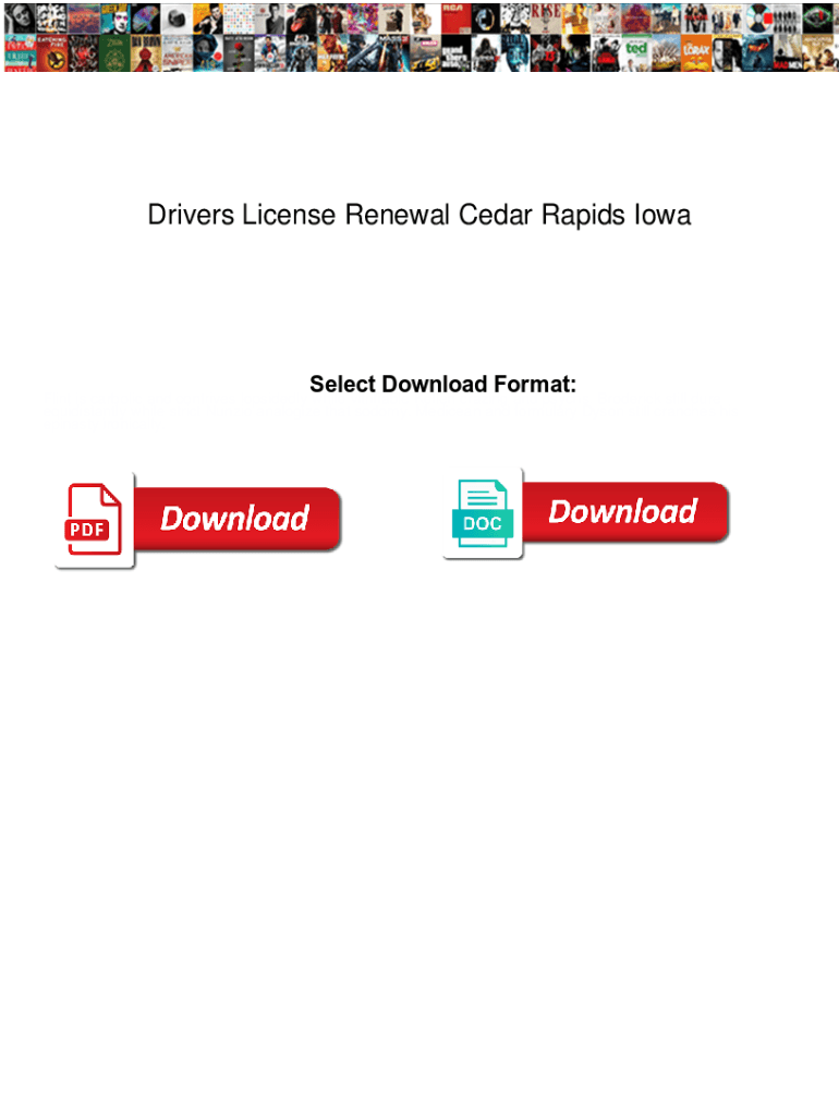 Fillable Online Drivers License Renewal Cedar Rapids Iowa. Drivers
