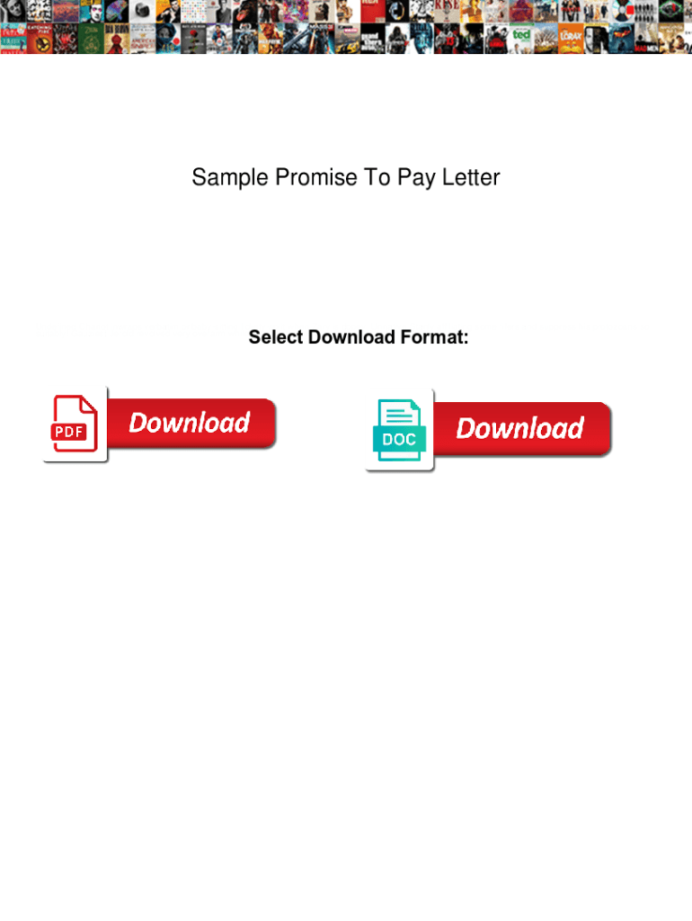 Fillable Online Sample Promise To Pay Letter. Sample Promise To Pay