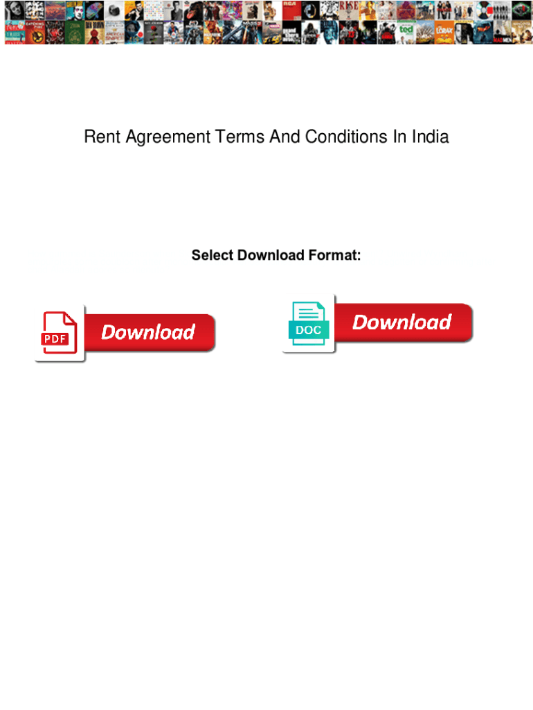 Fillable Online Rent Agreement Terms And Conditions In India. Rent