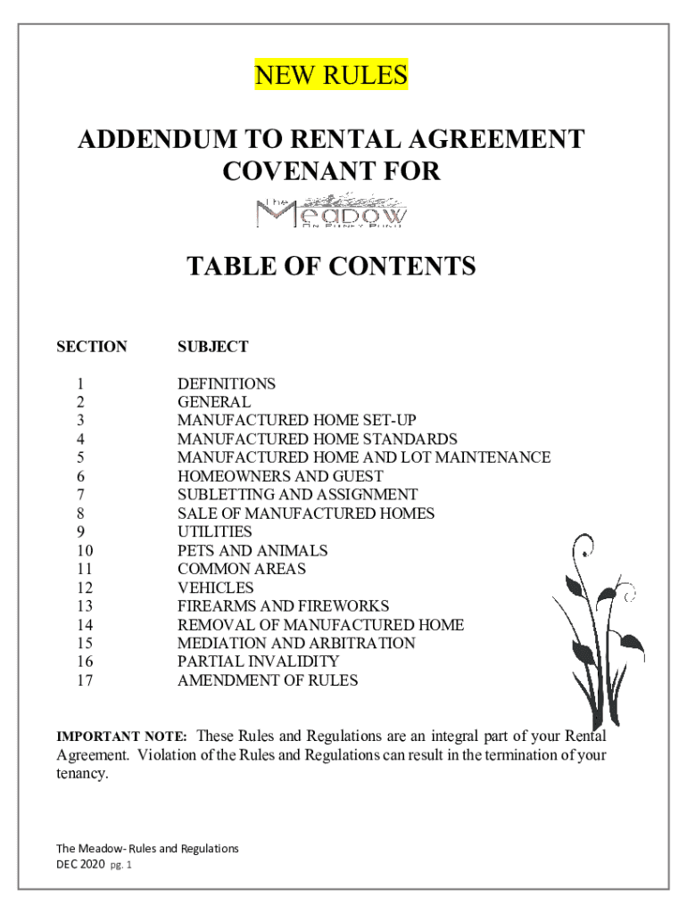 Fillable Online PROPERTY RULES OF