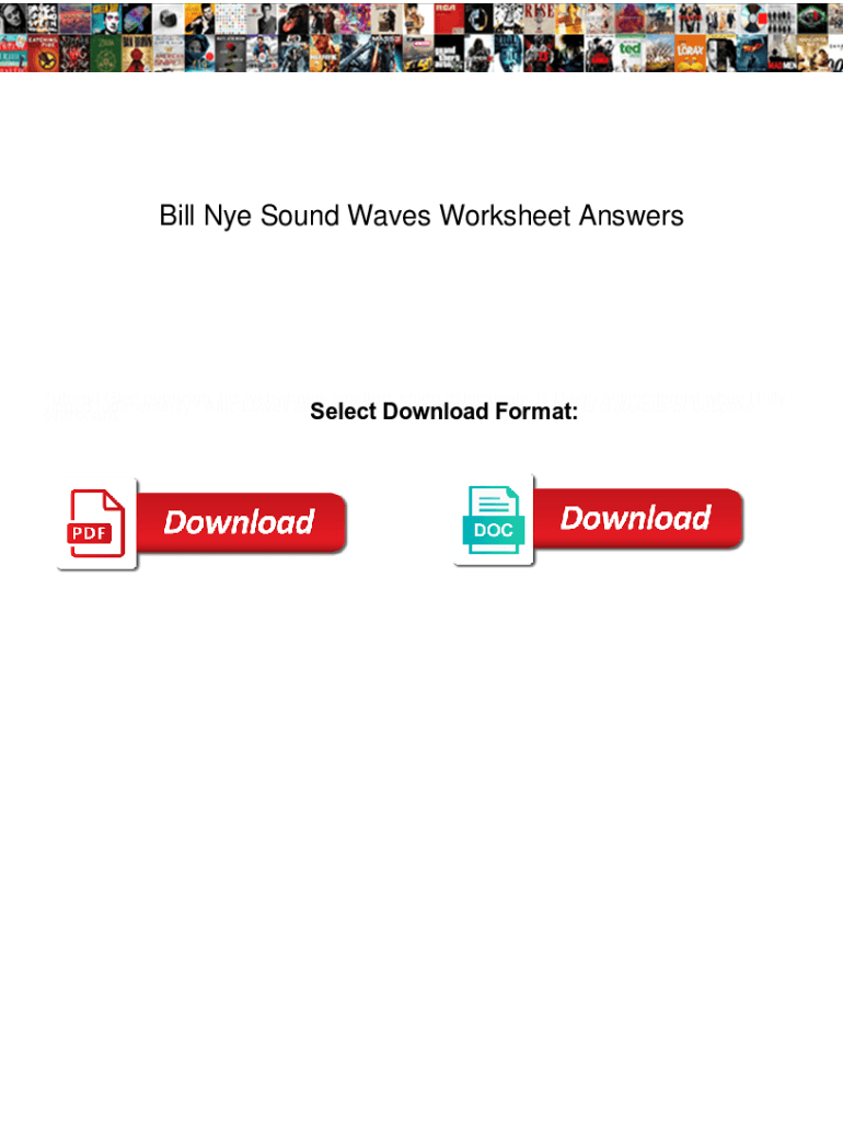 Fillable Online Bill Nye Sound Waves Worksheet Answers. Bill Nye Sound Waves Worksheet Answers