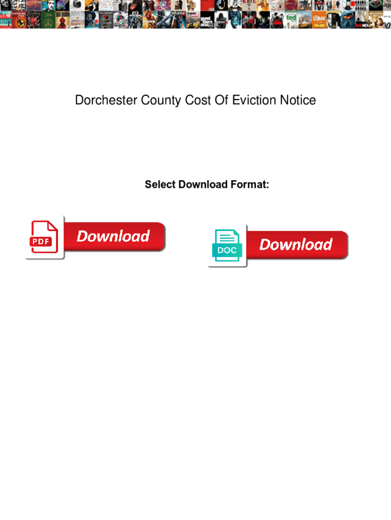 Fillable Online Dorchester County Cost Of Eviction Notice. Dorchester