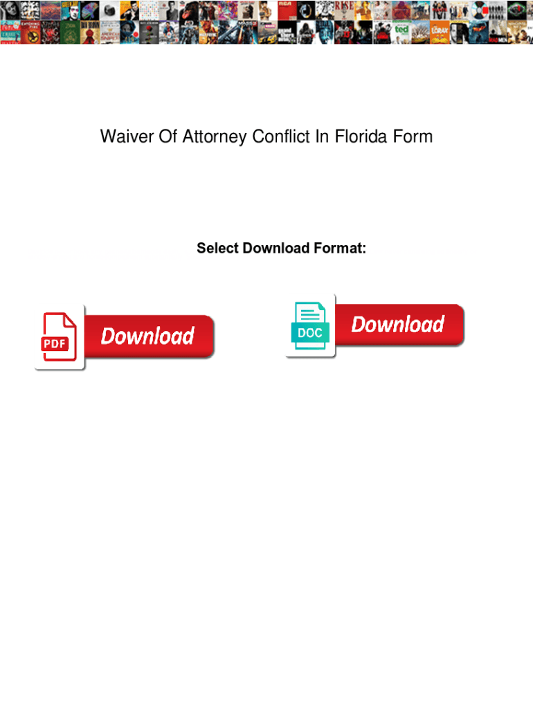 Fillable Online Waiver Of Attorney Conflict In Florida Form. Waiver Of