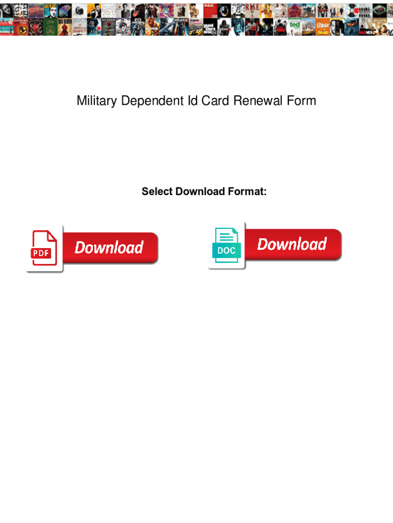 Fillable Online Military Dependent Id Card Renewal Form. Military