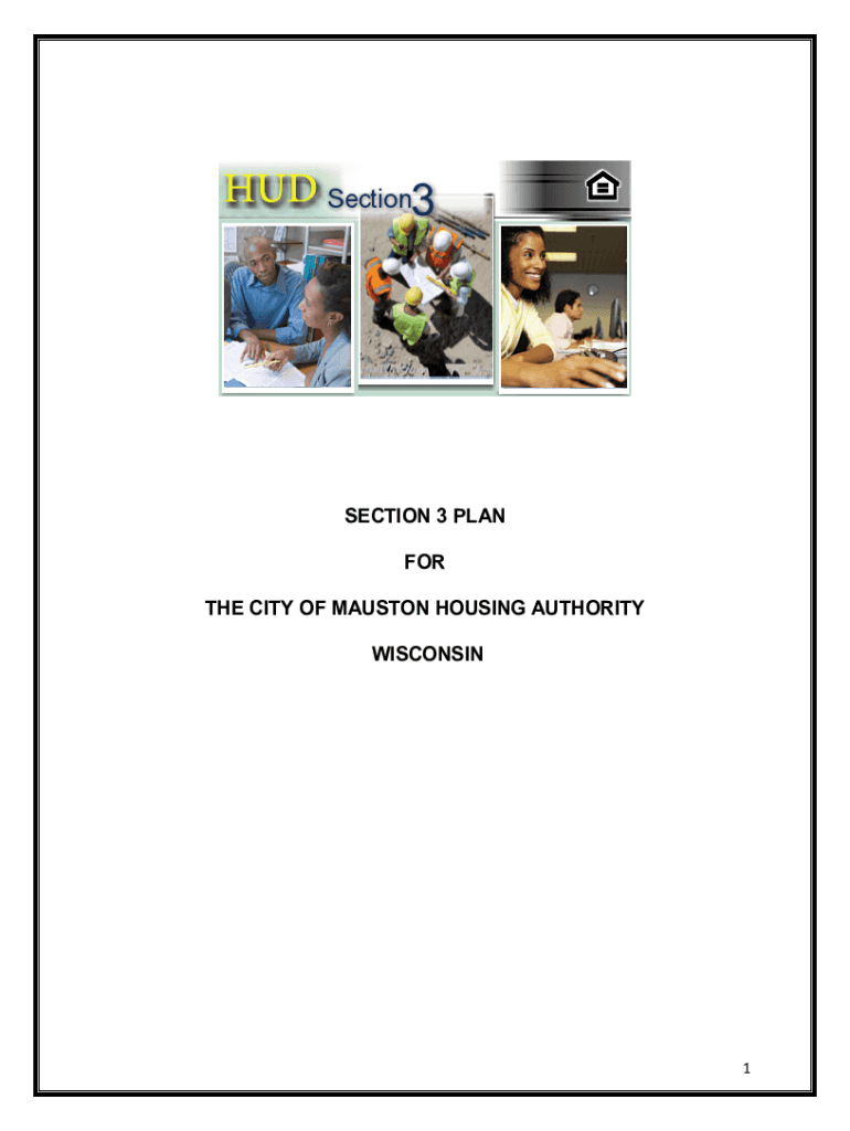 Fillable Online SECTION 3 PLAN FOR THE CITY OF MAUSTON HOUSING AUTHORITY Fax Email Print