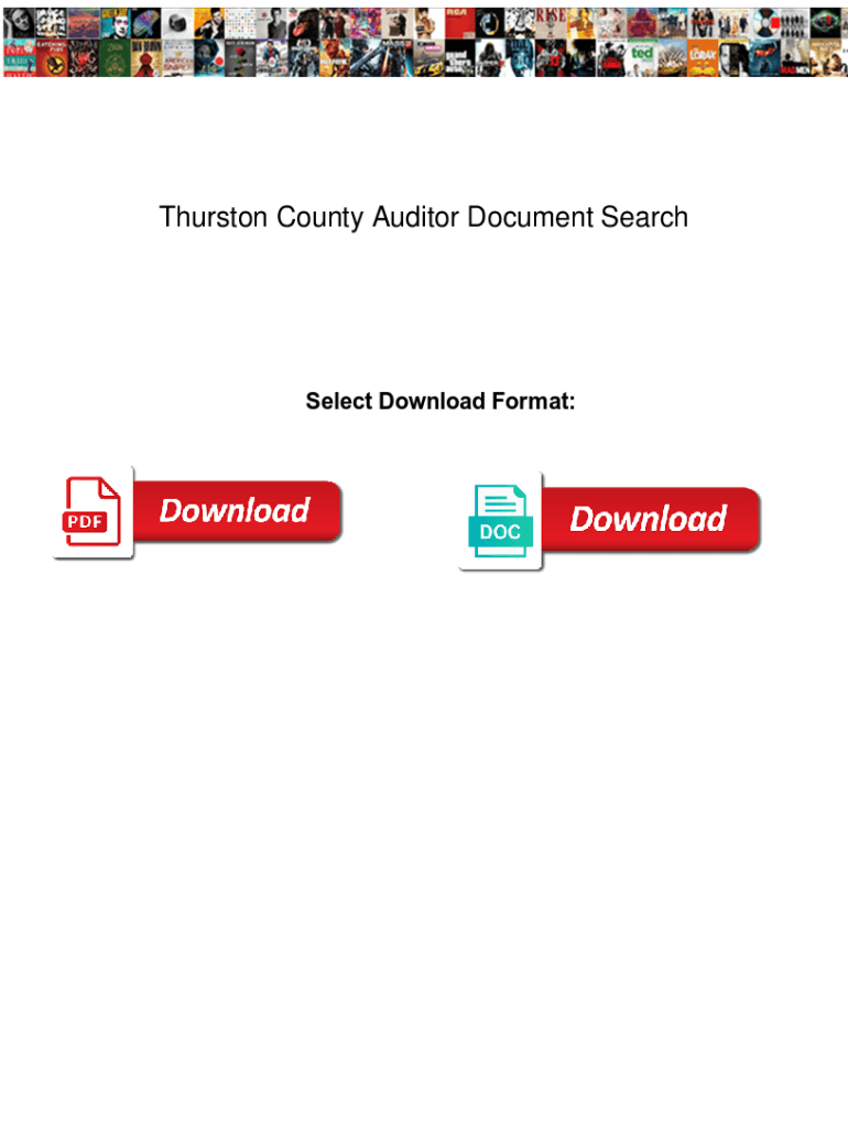 Fillable Online Thurston County Auditor Document Search. Thurston