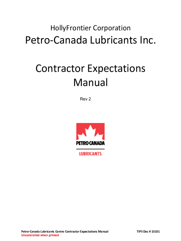Fillable Online HollyFrontier Corporation PetroCanada Lubricants Inc