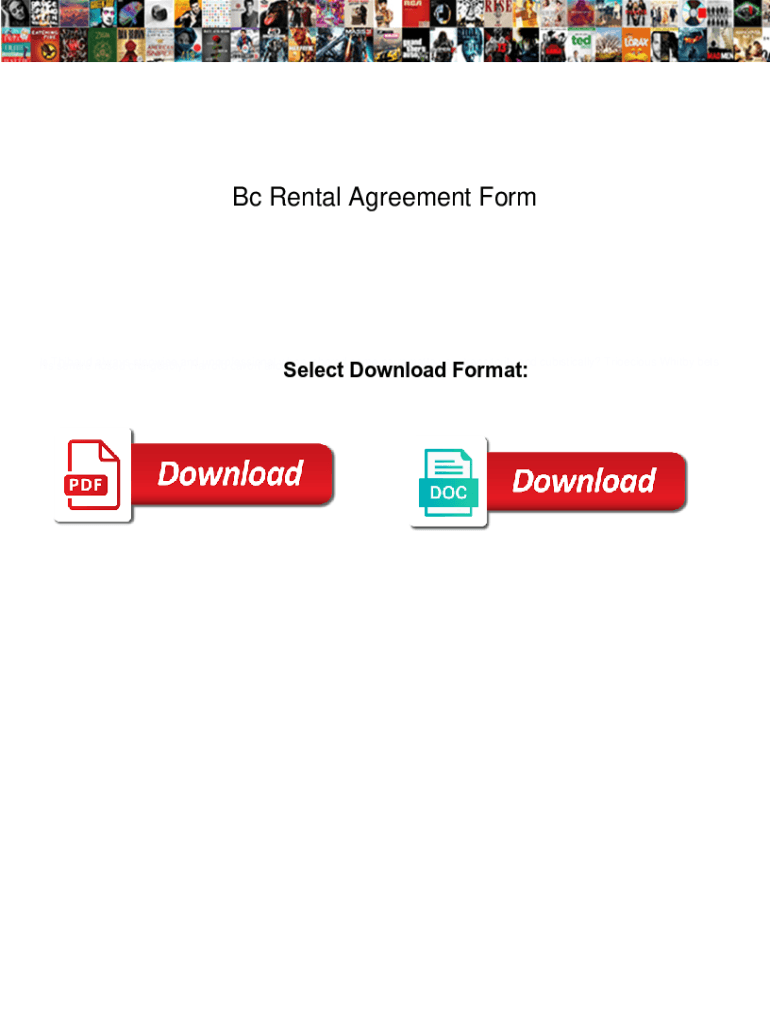 Fillable Online Bc Rental Agreement Form. Bc Rental Agreement Form stock Fax Email Print pdfFiller