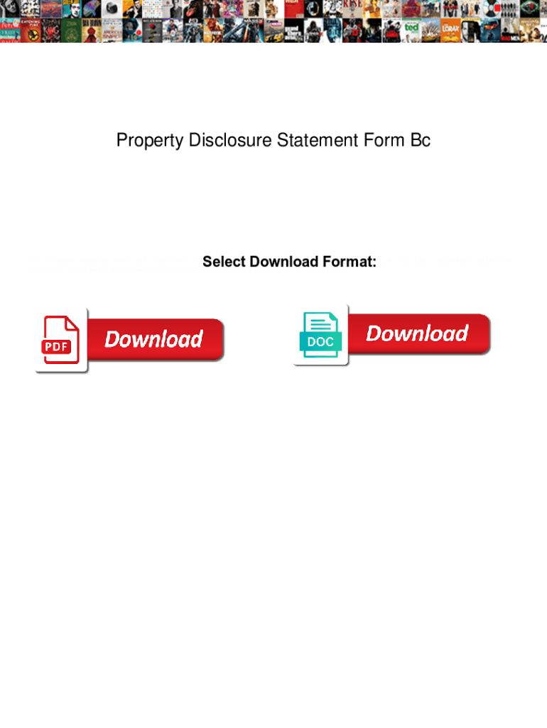 Fillable Online Property Disclosure Statement Form Bc. Property