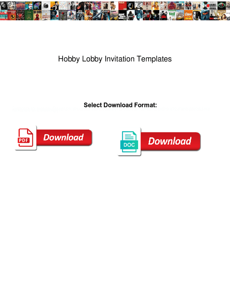 Fillable Online Hobby Lobby Invitation Templates. Hobby Lobby