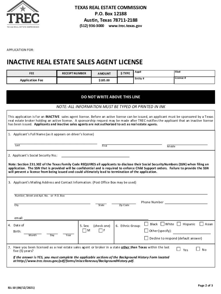 Fillable Online Individual Renewal Form Information Sheet Texas Fax