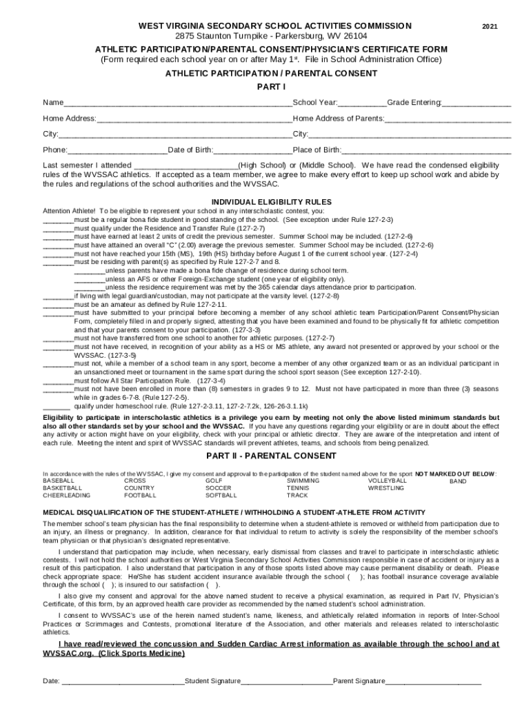 WEST VIRGINIA SECONDARY SCHOOL ACTIVITIES COMMISSION May Doc