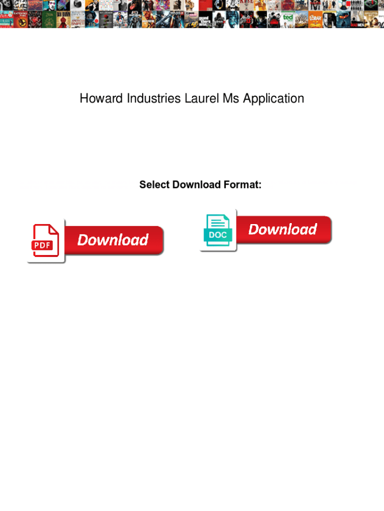 Fillable Online Howard Industries Laurel Ms Application. Howard