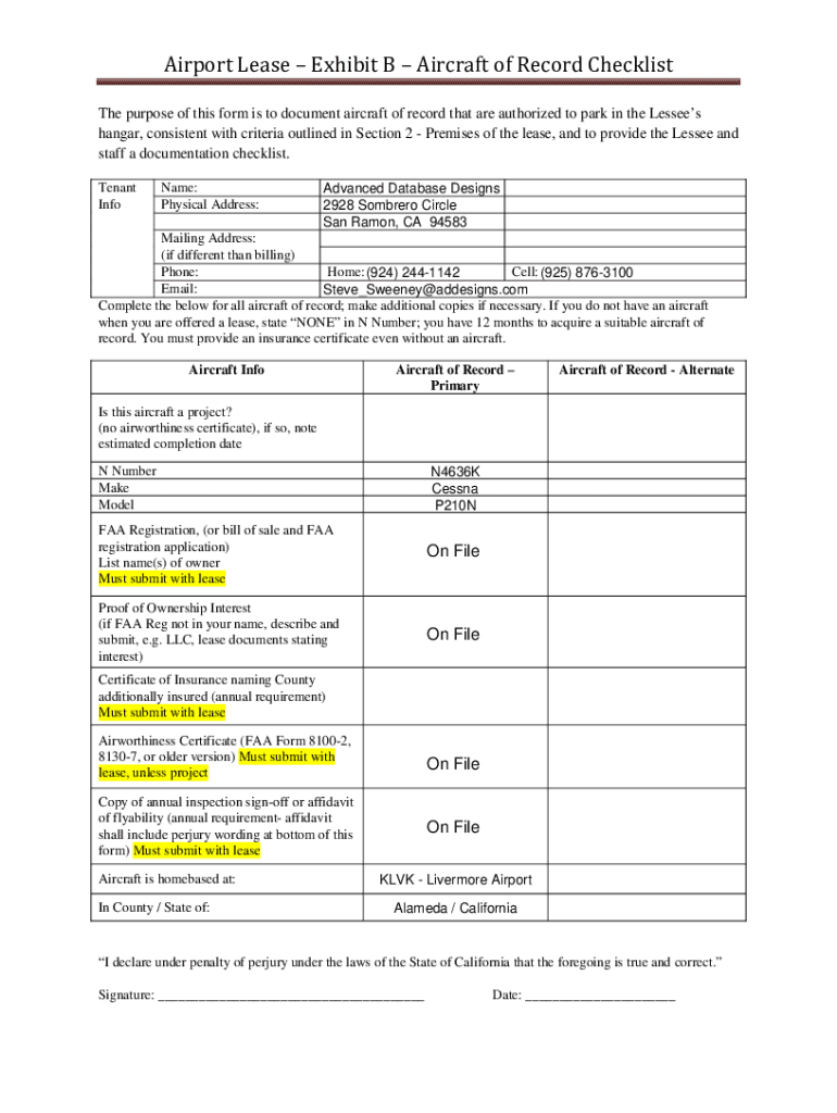 Fillable Online HANGAR RENTAL AGREEMENT Monroe County Airport Fax