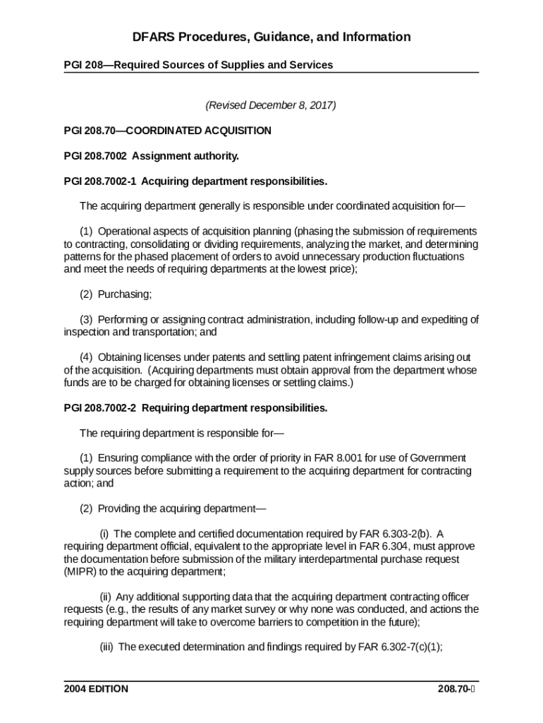 Defense Procurement and Acquisition Policy DFARS/PGI Viewer Doc