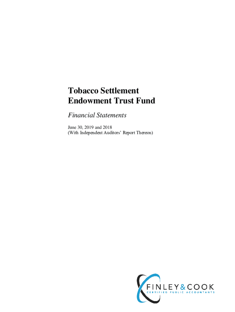 Fillable Online Tobacco Settlement Endowment Trust Fund Financial Statements Fax Email Print
