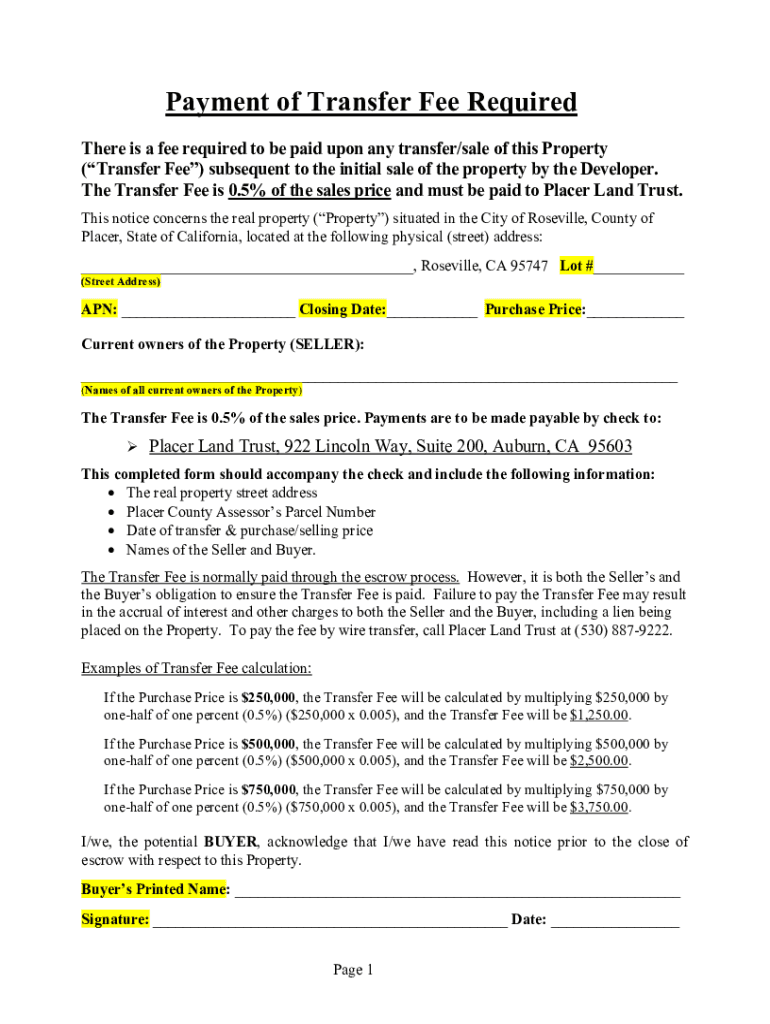 Fillable Online What Is an HOA Transfer Fee and Who Pays It? Fax Email