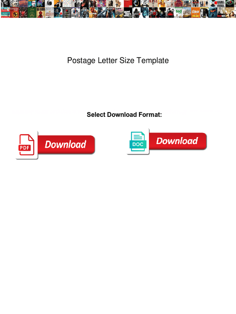 Fillable Online Postage Letter Size Template. Postage Letter Size