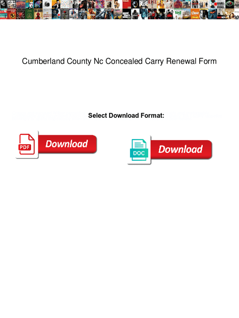 Fillable Online Cumberland County Nc Concealed Carry Renewal Form lloyd