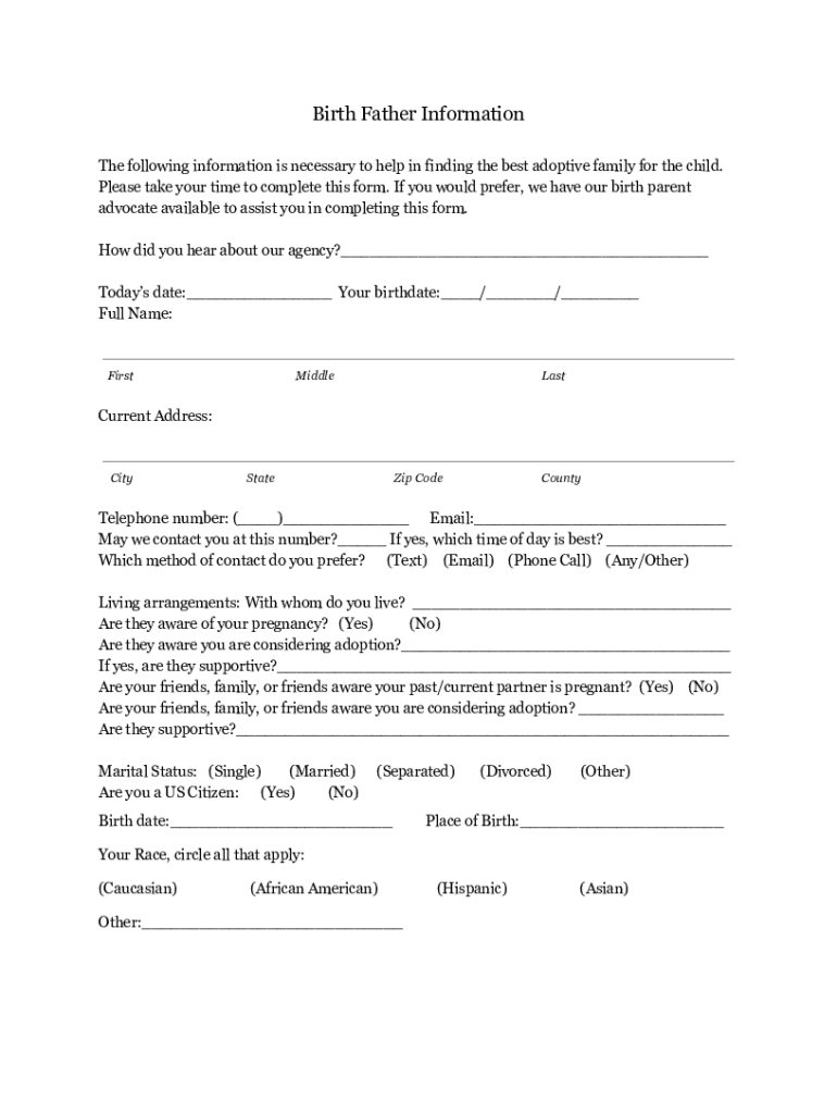 Fillable Online California Adoption Laws for Birth Parents and Adoptive