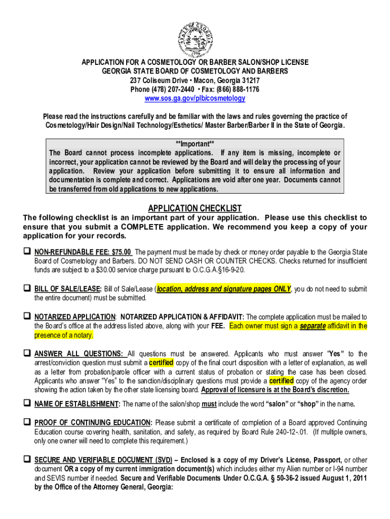 Fillable Online SHOP LICENSE APPLICATION INSTRUCTIONS & CHEAT SHEET Fax