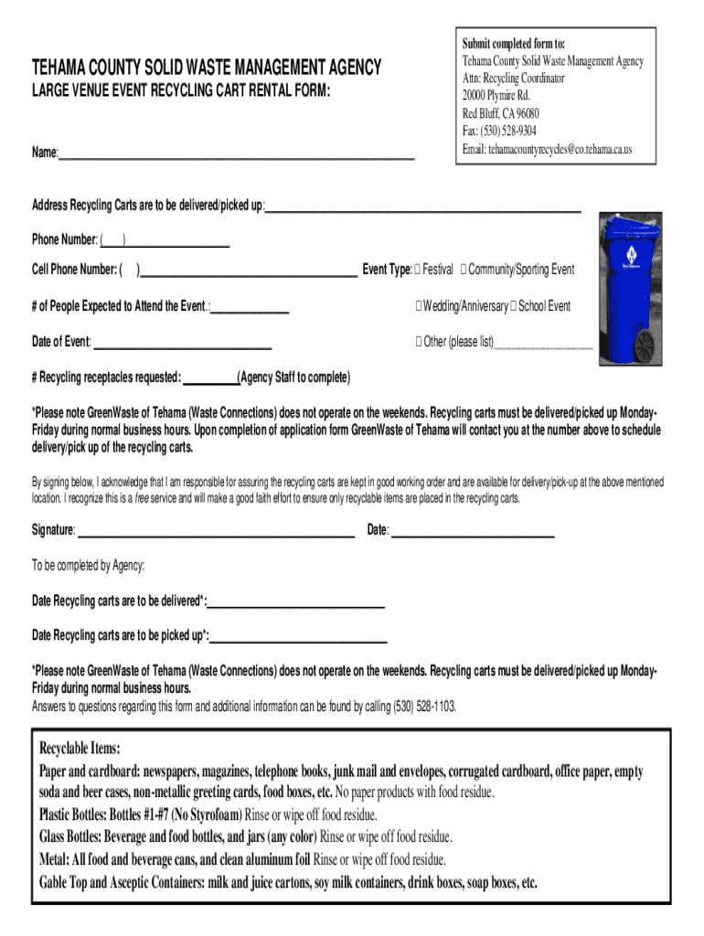 Fillable Online co tehama ca Submit completed form to TEHAMA COUNTY