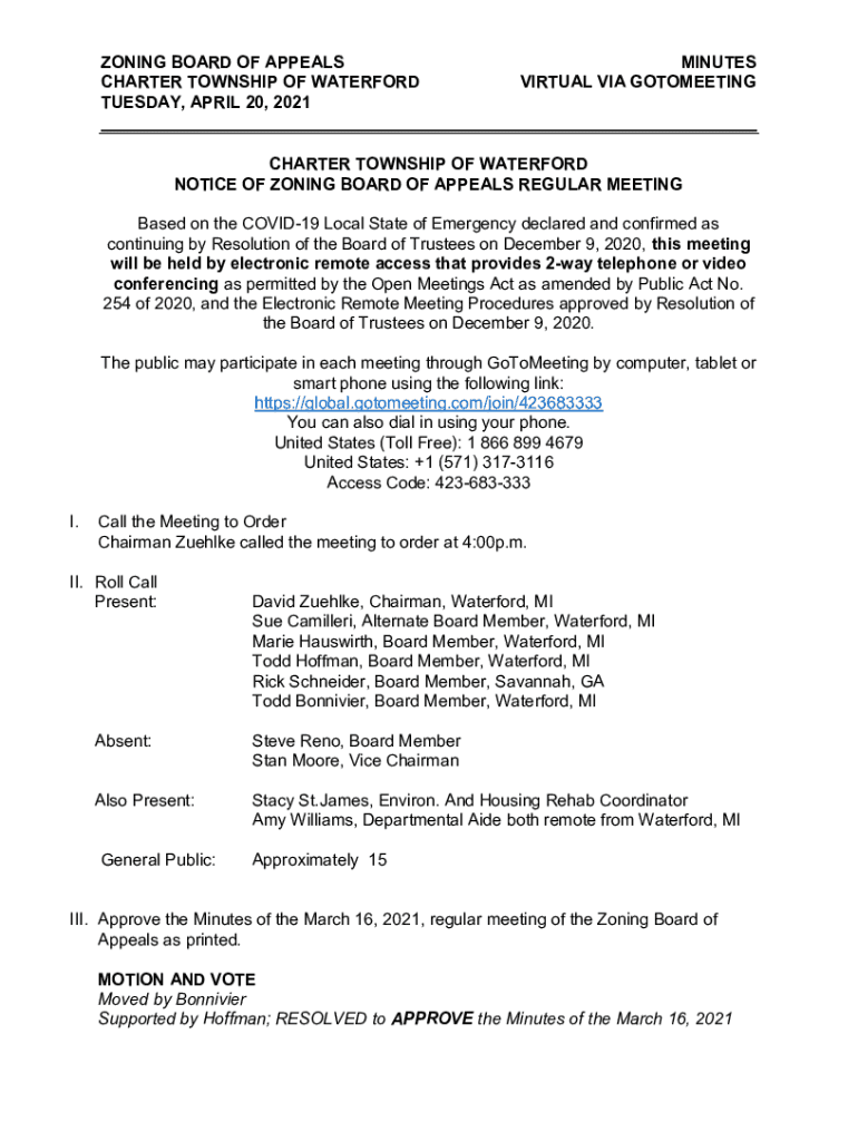 Fillable Online Fillable Form 2. Waterford Township Zoning Board of Fax Email Print pdfFiller