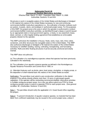 Fillable Online saw-reg usace army Nationwide Permit 48 - United States