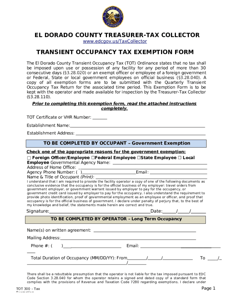 El Dorado County TreasurerTax Collector K. E. COLEMAN Doc Template