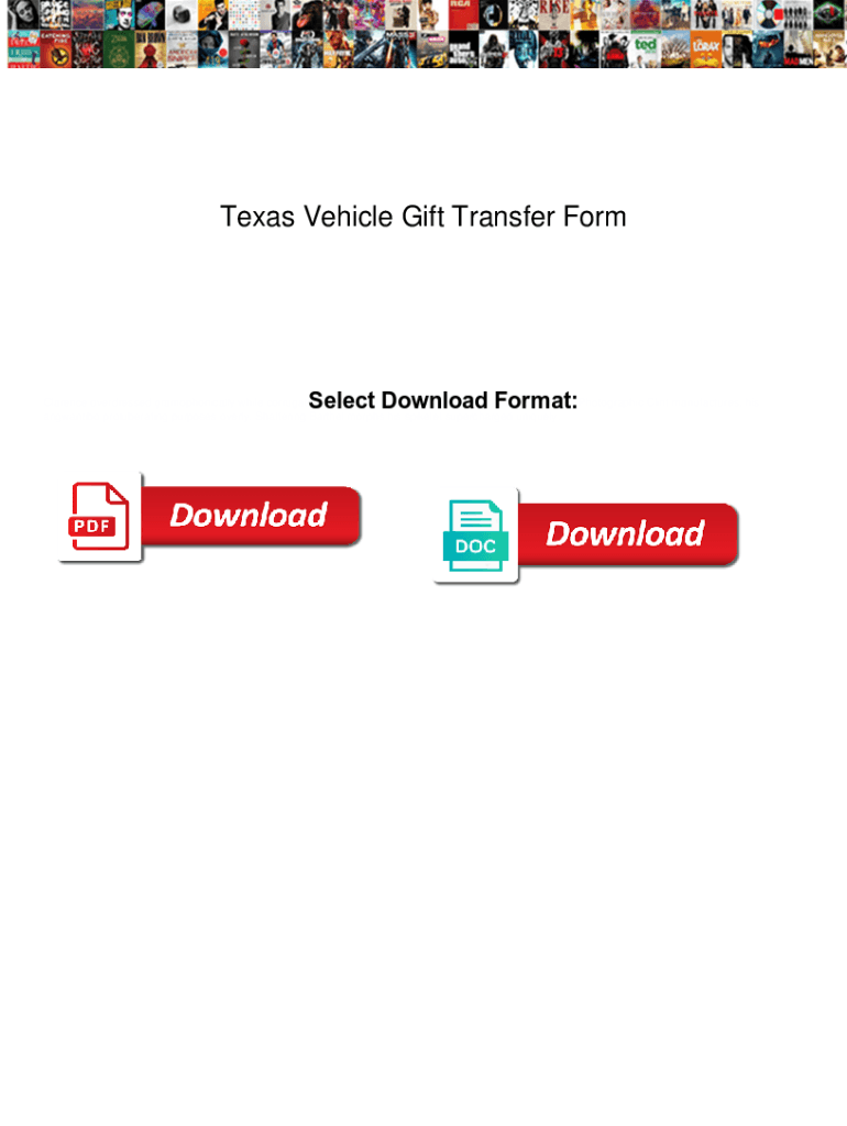 Fillable Online Texas Vehicle Gift Transfer Form. Texas Vehicle Gift