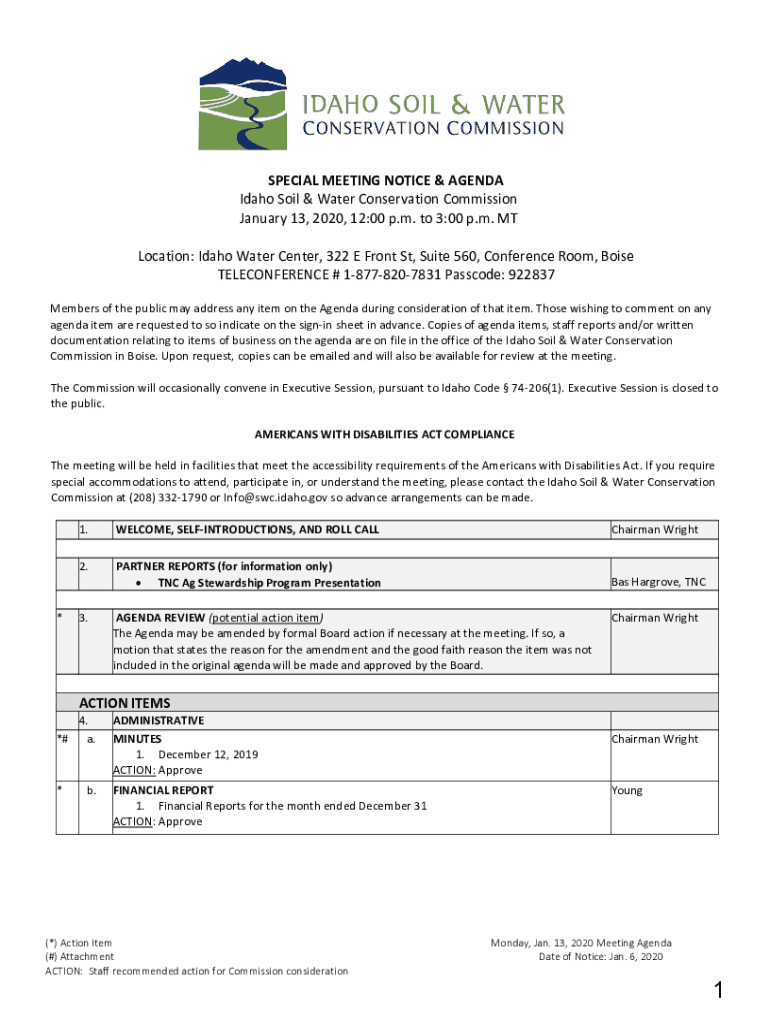 Fillable Online swc idaho Idaho Soil and Water Conservation Commission